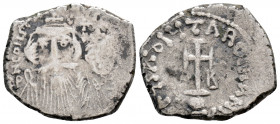 Byzantine
Constans II, with Constantine IV. (641-668 AD). Constantinople mint. Struck 654-659. 
Hexagram Silver (21.8mm 4.54g)
Obv: Crowned and draped...