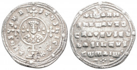 Byzantine
John I Zimisces (Tsimisces), (969-976 AD). Constantinople.
Miliaresion Silver (22.8mm 2.81g)
Obv: +IhSЧS XRI-CTЧS NICA✱ Cross potent on glob...