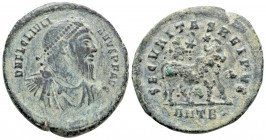 Byzantine
Julian II (circa 361-363 AD) Antioch
AE Bronze (28.4mm 8.26g)
Obv: D N FL CL IVLIANVS P F AVG - pearl-diademed, draped and cuirassed bust ri...