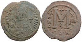 Byzantine
Justinian I (527-565 AD). Dated RY 59-540 AD. Constantinopolis
AE Follis (39.3 mm 22.44 g)
Obv: D N IVSTINIANVS P P AVG , helmeted and cuira...