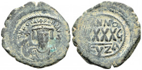 Byzantine
PHOCAS (602-610 AD). Kyzikos. Dated RY 6 (607/8 AD).
AE Follis (32.2mm 11.62)
Obv: D N FOCAS PЄRP AV. Crowned bust facing, wearing consular ...