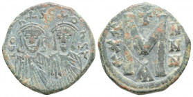 Byzantine
LEO III THE "ISAURIAN", with CONSTANTINE V (717-741 AD). Constantinople.
AE Follis (22.5mm 6.22g)
Obv: LEOn S COnST.
The busts of Leo, with ...