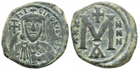 Byzantine
Nicephorus I.( 802-811.AD) Constantinople mint.
AE Follis (24.9mm 6.28g)
Obv: NICIFOR' BAS, crowned bust facing with short beard, wearing ch...