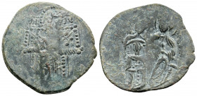 Byzantine 
MICHAEL VIII PALAEOLOGUS (1261-1282 AD). Constantinople.
AE Trachy (25.5mm 2.83g)
Obv: The Virgin Mary seated facing on throne.
Rev: Michae...