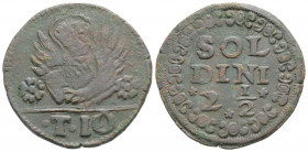 World/Medieval
Italian States Venice, Coinage for the Dominion of Candia (1611-1650 AD) 2 Soldini
AE Bronze (27mm 5.83g)
Lion of St. Mark facing, wing...