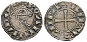 Medieval World
ANTIOCH. Bohemund III, (1163-1201 AD) .
Silver Denier (17mm 0.89g)
Obv: Bust wearing chain-mail and helmet ornamented with cross, star ...