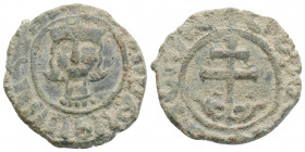 Medieval 
ARMENIA. Hetoum II (1289-1305 AD). Kardez
AE Bronze (22.3 mm 4.16 g)
Obv: Crowned head of king facing. 
Rev: Patriarchal cross terminating i...