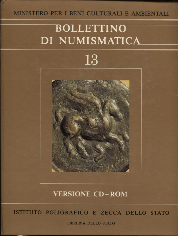 A.A.V.V. - Bollettino di numismatica N 13. Roma, 1989. Versione CD-ROM. Ottimo s...