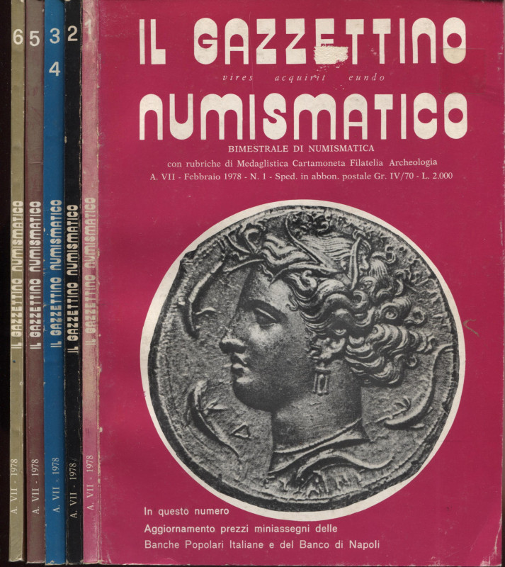 DE LUCA P. - Il Gazzettino Numismatico. Anno VII. Roma, 1978. 5 fasc. Completo. ...