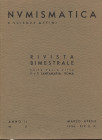 A.A.V.V. Santamaria P. & P. Numismatica. Anno II N° 6, Novembre-Dicembre. Roma, 1936. Pp. 99-120, ill. nel testo. Indice: - R.A.E. Per la monetazione ...
