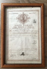 REGNO D'ITALIA. Vittorio Emanuele III debito pubblico del Regno d'Italia. Roma, 8 aprile 1913. Con cornice (28,5 x 42 cm)