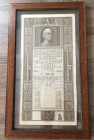 REGNO D'ITALIA. Vittorio Emanuele III debito pubblico del Regno d'Italia. Roma, 1 gennaio 1937. Con cornice ( 26 x 44 cm)