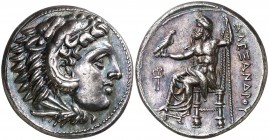 Imperio Macedonio. Alejandro III, Magno (336-323 a.C.). Pella. Tetradracma. (S. 6719 var) (MJP. 220). 17,18 g. Pátina. Muy bella. Rara así. EBC+.