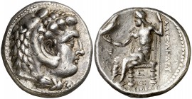Imperio Macedonio. Alejandro III, Magno (336-323 a.C.). Tetradracma. (S. 6724 var) (MJP. falta). 17,09 g. Ex Heritage 18/02/2016, nº 63004. Escasa. EB...