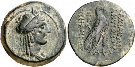 Imperio Seléucida. Antíoco IV, Epifanes (175-164 a.C.). Antioquía ad Orontem. AE 27. (S. 6986) (CNG. IX, 644). 20,15 g. Pátina verde. MBC+.