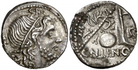 (hacia 76-75 a.C.). Gens Cornelia. Denario. (Bab. 54) (Craw. 393/1a). 3,90 g. MBC+.