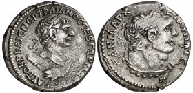 (112 d.C.). Trajano. Siria. Antioquía ad Orontem. Tetradracma. (S.GIC. falta) (RPC. III, 3542). 13,94 g. MBC+.