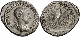 s/d. Gordiano III. Siria. Antioquía ad Orontem. Tetradracma. (S.GIC. 3779 var) (BMC. XX, falta). 12,36 g. Bella. EBC-.