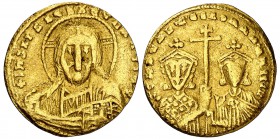 Constantino VII y Romano II (913-945). Constantinopla. Sólido. (Ratto 1905) (S. 1751). 4,43 g. MBC.