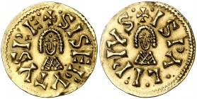 Sisebuto (612-621). Ispali (Sevilla). Triente. (CNV. 219.29) (R.Pliego 275g). 1,47 g. EBC-.