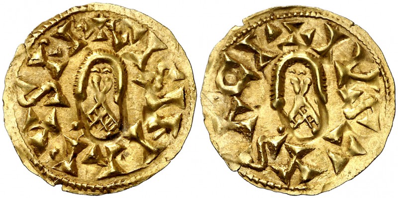 Sisenando (631-636). Acci (Guadix). Triente. (CNV 349.2) (R.Pliego 438e) 1,06 g....
