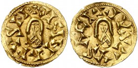 Sisenando (631-636). Acci (Guadix). Triente. (CNV 349.2) (R.Pliego 438e) 1,06 g. Rara. EBC-.