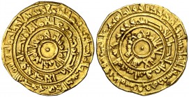 AH 362. Fatimidas de Egipto y Siria. Al-Muiz Ma'ad. Almansuriya. Dinar. (S.Album 697.1). 4,09 g. Leyendas completas. MBC+.