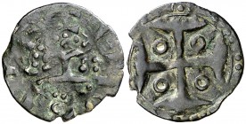 Ramon Berenguer IV (1131-1162). Barcelona. Diner. (Cru.V.S. 33) (Cru.C.G. 1846). 0,68 g. Cospel faltado. Escasa. (MBC-).