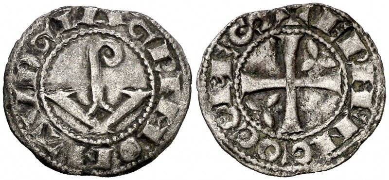 Ermengol VIII (1184-1209). Agramunt. Diner. (Cru.V.S. 119) (Cru.C.G. 1935a). 0,7...