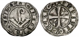Ermengol VIII (1184-1209). Agramunt. Diner. (Cru.V.S. 119) (Cru.C.G. 1935a). 0,70 g. Escasa. MBC+.