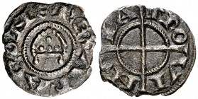 Alfons I (1162-1196). Provença. Òbol de la mitra. (Cru.V.S. 169) (Cru.C.G. 2103). 0,23 g. Escasa. MBC-.