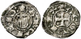Jaume I (1213-1276). Barcelona. Òbol de doblenc. (Cru.V.S. 305) (Cru.C.G. 2119). 0,46 g. Muy escasa. MBC-.