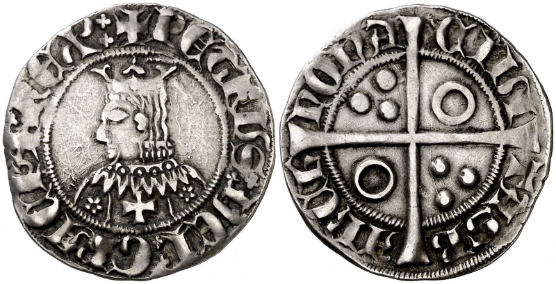 Pere III (1336-1387). Barcelona. Croat. (Cru.V.S. 408.1) (Cru.C.G. 2223). 3,23 g...