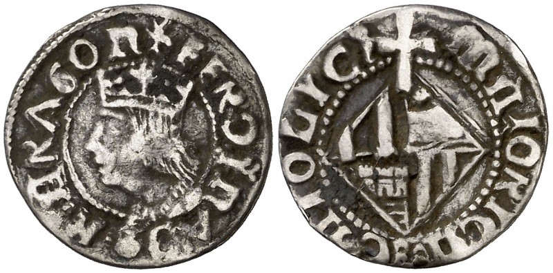 Ferran II (1479-1516). Mallorca. Mig ral. (Cru.V.S. 1181 var) (Cru.C.G. 3098 var...