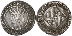 Ferran II (1479-1516). Mallorca. Ral. (Cru.V.S. 1182) (Cru.C.G. 3096a). 2,33 g. Atractiva. MBC/MBC+.