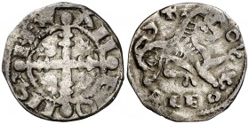 Alfonso IX (1188-1230). Oviedo. Dinero. (AB. 127) (Orol 18). 0,88 g. Rara. MBC.