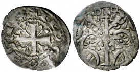 Alfonso IX (1188-1230). Marca: roeles. Dinero. (AB. 146). 0,62 g. MBC-.