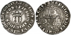 Enrique II (1368-1379). Sevilla. Real. (AB. 406). 3,48 g. MBC+.