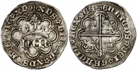 Enrique IV (1454-1474). Sevilla. Real de anagrama. (AB. 713.1). 3,40 g. Orla lobular en anverso y reverso. Buen ejemplar. Escasa. MBC+.