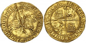 Alfonso de Ávila (1465-1468). Sevilla. Dobla. (AB.. 839.1) (M.R. tipo 24.5 var). 4,56 g. Muy rara. MBC+.