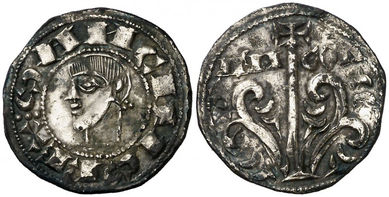 Sancho Ramírez (1063-1094). Jaca. Dinero. (Cru.V.S. 195). 0,86 g. Grupo primitiv...