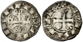 Teobaldo I (1234-1253). Navarra. Dinero. (Cru.V.S. 226). 0,89 g. Rara. MBC-.