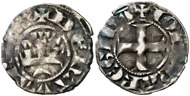 Juana I (1274-1284). Navarra. Dinero. (Cru. V.S. 230). 1,14 g. Escasa. MBC-.