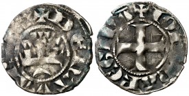 Juana I (1274-1284). Navarra. Dinero. (Cru. V.S. 230). 1,14 g. Escasa. MBC-.