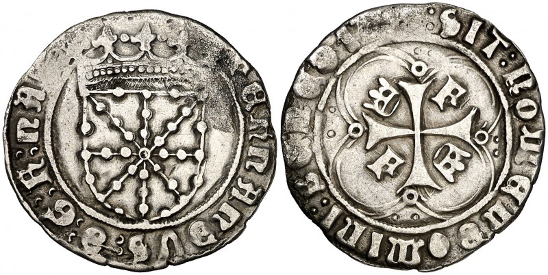 Fernando I (1512-1515). Navarra. Real. (Cru.V.S. tipo 1317.b) (Cru.C.G. 3221a). ...