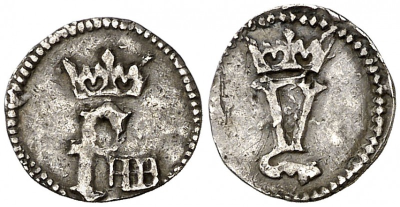 Reyes Católicos. Segovia. 1/4 de real. (Cal. 505 var). 0,39 g. Acueducto a derec...