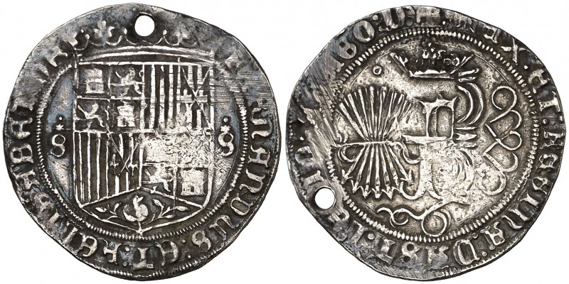 Reyes Católicos. Sevilla. 1 real. (Cal. 388). 3,24 g. Acuñada para Santo Domingo...