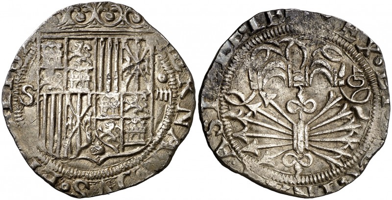 Reyes Católicos. Sevilla. . 4 reales. (Cal. 208 (por error debería ser 209)). 13...