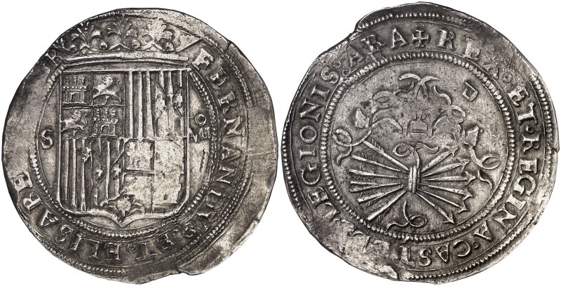 Reyes Católicos. Sevilla. . 8 reales. (Cal. 185). 27,4 g. Muy buen ejemplar. Rar...