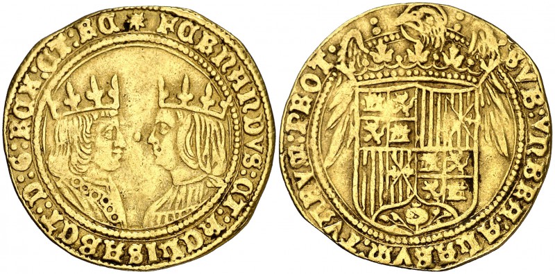 Reyes Católicos. Sin marca de ceca. Doble excelente. (Cal. 67, como Segovia) (Ta...